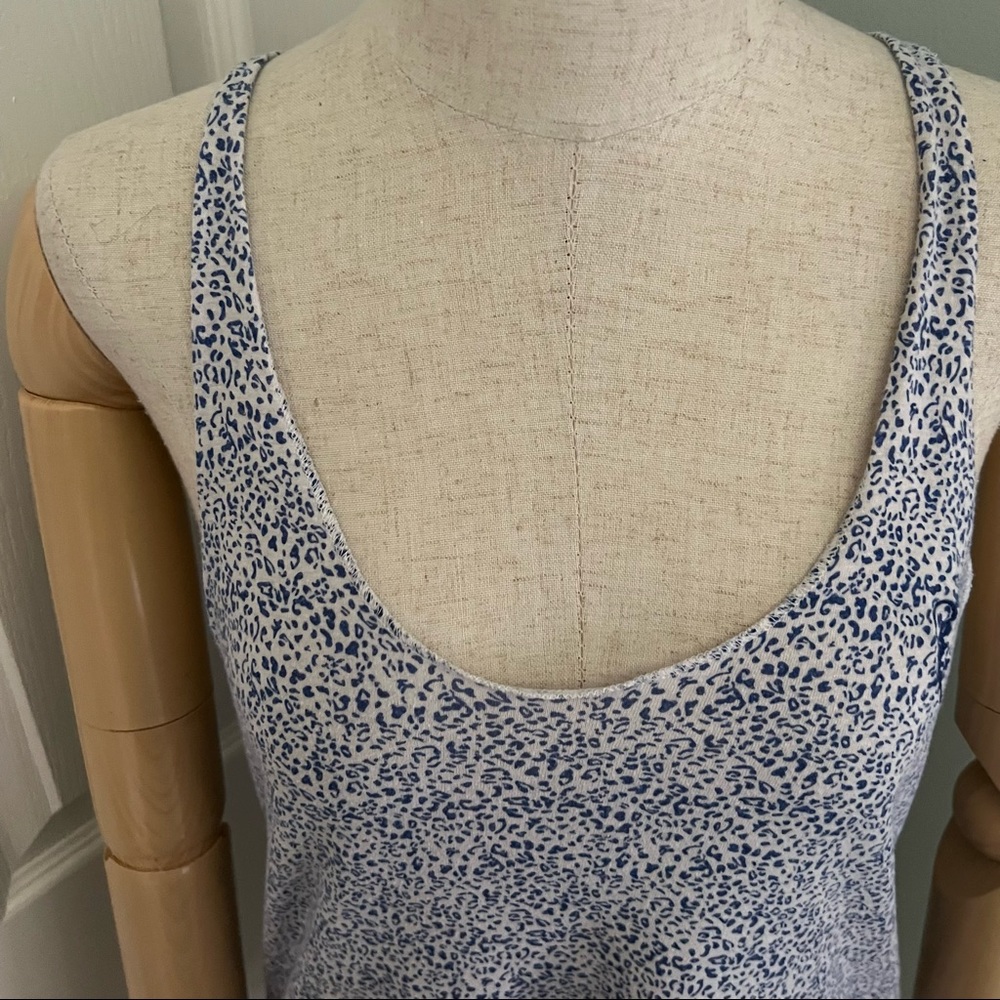 Obey Loose Fit Blue White Speckled Racerback Tank Top Size M - Picture 4 of 13
